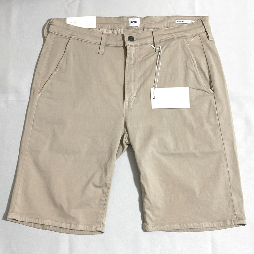 EDWIN Otis Short Slim Chino Shorts LIGHT TAN Men's Size 32